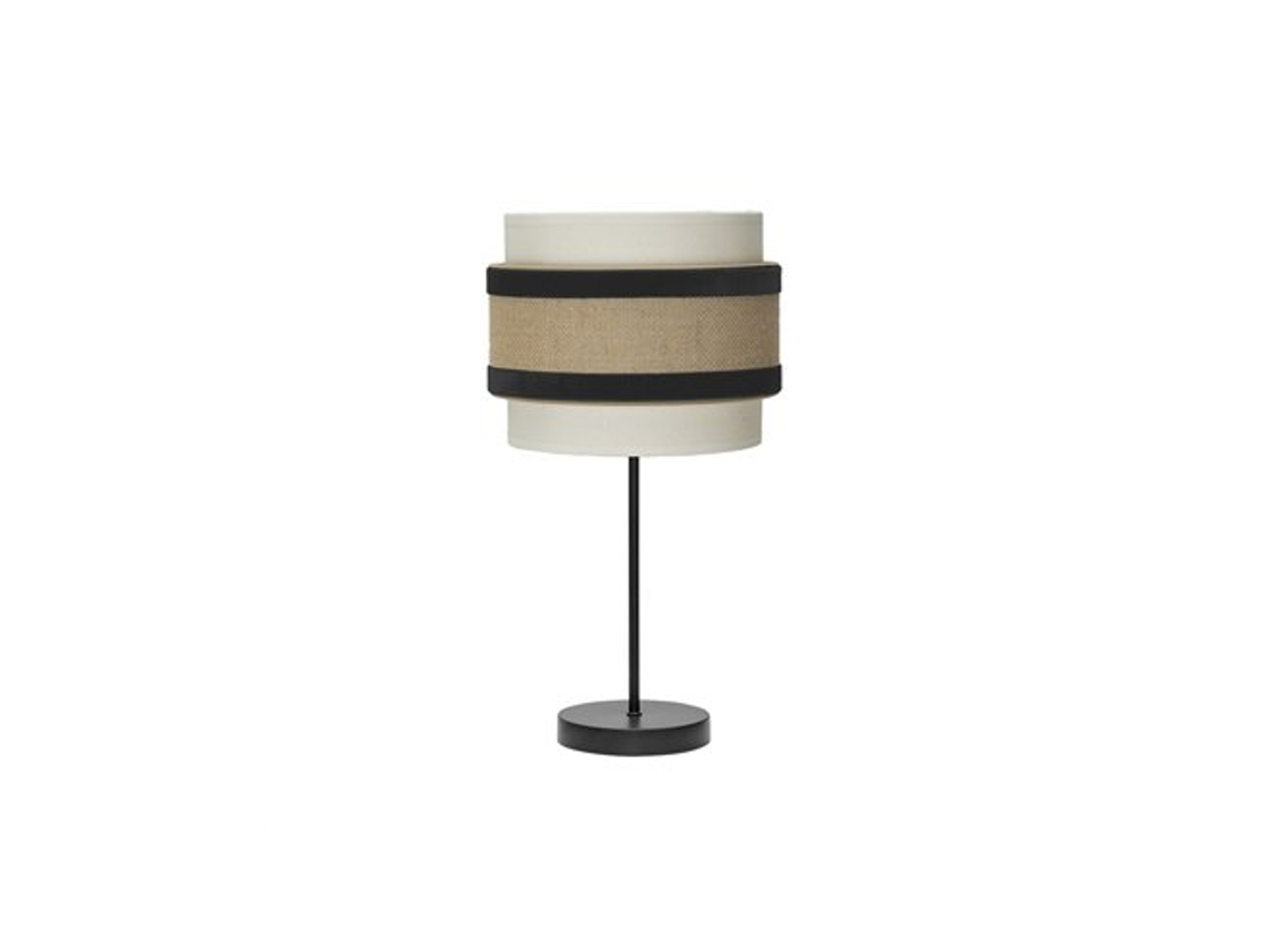 Lámpara de mesa pequeña de cornalina, Ø18 x 47 cm, 1 unidad, beige y negra, de Fabrilamp (bombilla no incluida).
