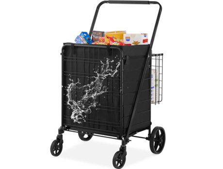 VEVOR Carro de Compra Plegable 4 Ruedas Carga de 150,5 kg Carro de Supermercado