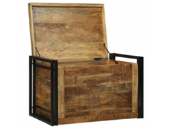 Maison Exclusive - Caja De Almacenamiento 80 X 50 X 50 Cm Madera De Mango Rugosa