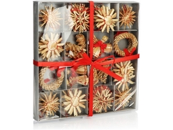 Juego de estrellas de paja de 56 piezas - Decoraciones para árboles de Navidad - Colgantes de paja para el árbol de Navidad - Tapices para árboles de Navidad