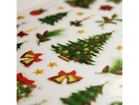 Pegatinas del árbol de Navidad - purpurina