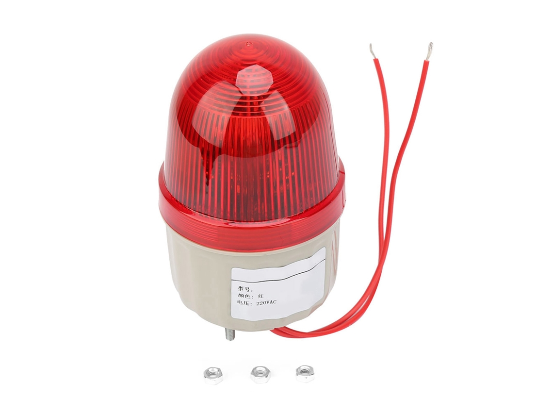 Luz Estroboscópica De Advertencia Led Roja, 220 V Ca, Fija, 75 Mm De Diámetro.