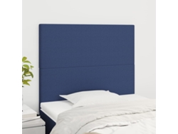 Cabeceros 2 Unidades De Tela Azul 100x5x78/88 Cm