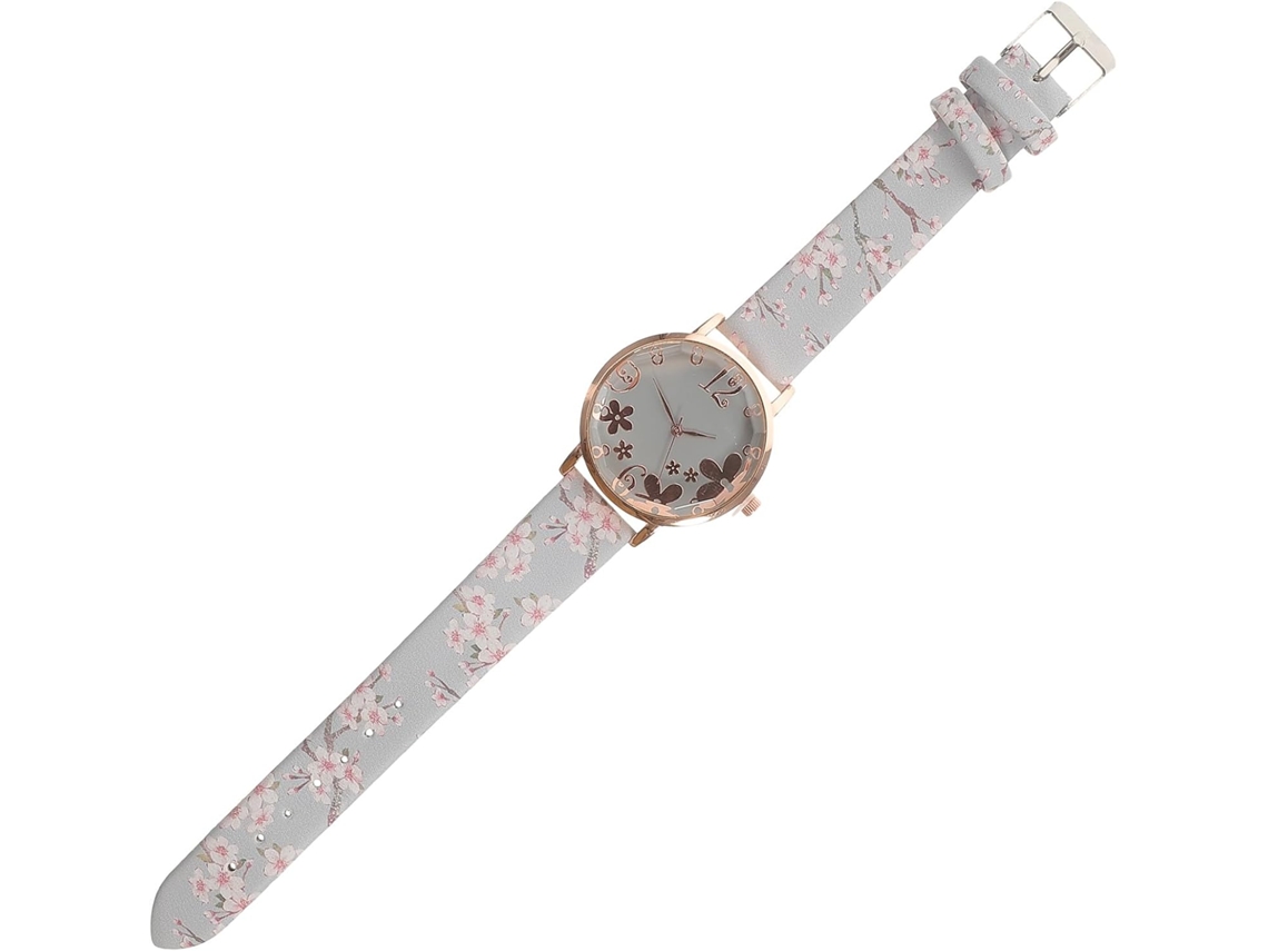 Reloj Cuarzo Elegante Casual Mujer Correa Cuero Claro Pulsera Chicas Estilo Tamaño Mediano Accesorio Diario