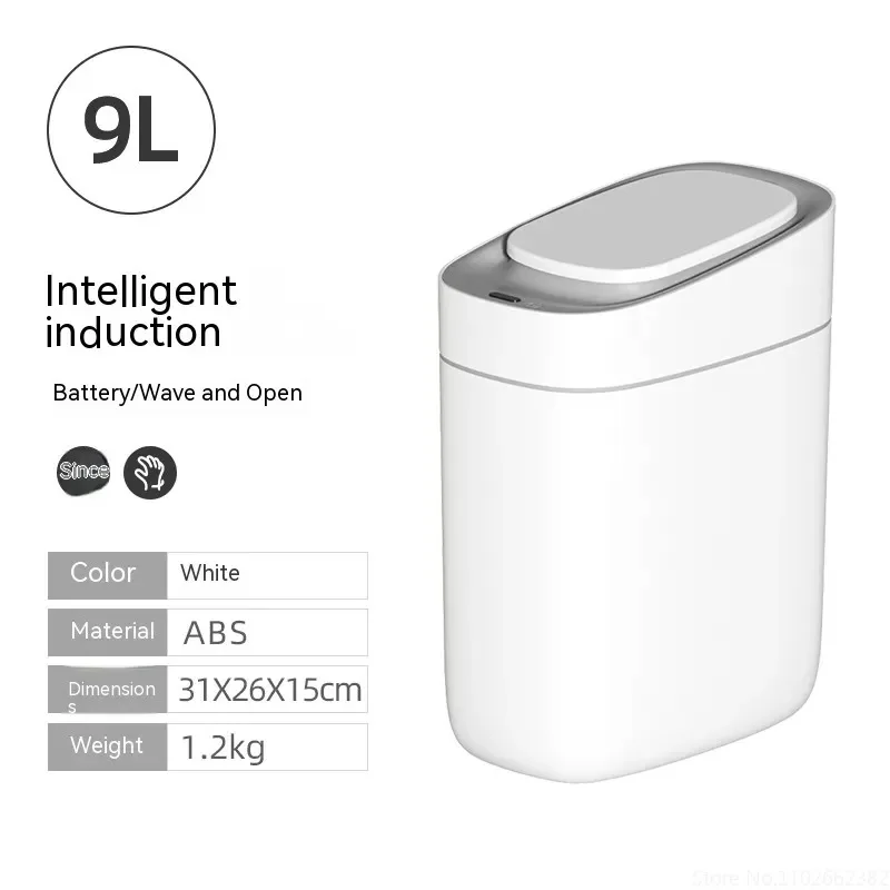 (batería De 9 Litros) Bote De Basura Con Sensor Inteligente Y Tapa, Bote De Basura Eléctrico De Gran Capacidad
