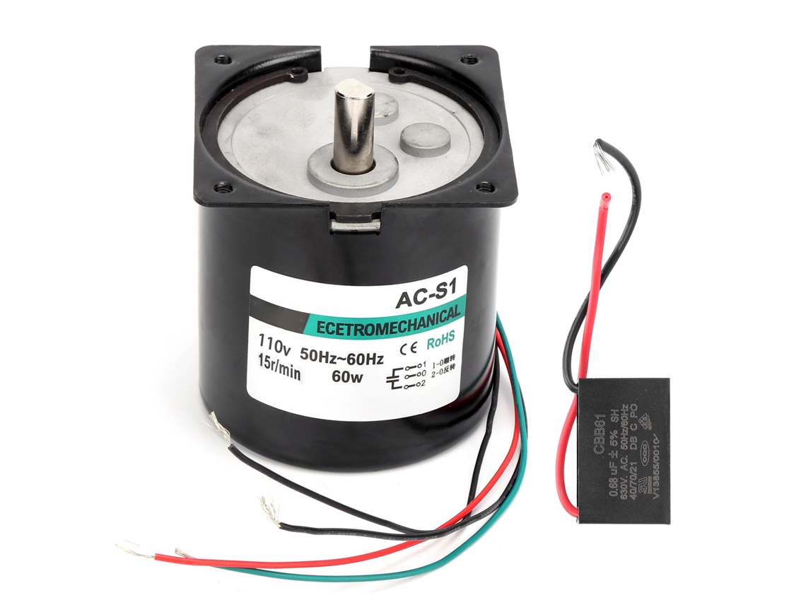 Motor Síncrono De Ca De 60 W Xd80ktyz Con Eje Excéntrico, 15 Rpm, 110 V, Alto Par, Baja Velocidad.