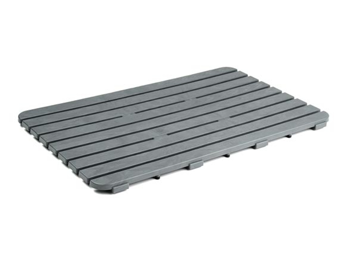Tarima De Ducha Tatay Efecto Madera Antideslizante 80 X 50 Cm Con Tacos Gris Antracita