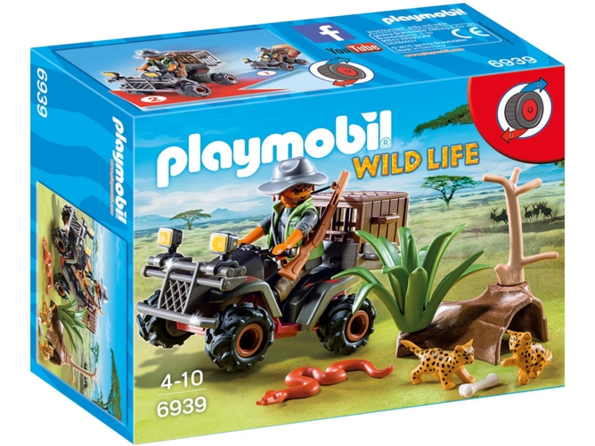 PLAYMOBIL Wild Life: Evil Explorer con Quad (Edad Mínima: 4)