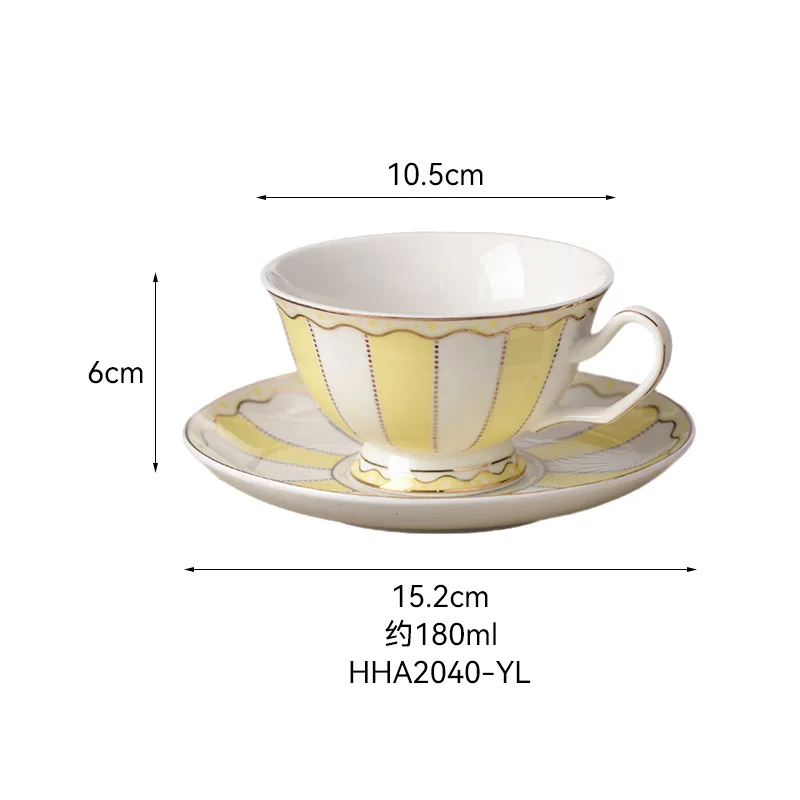 Taza De Porcelana Fina De Estilo Nórdico (amarilla, 180 Ml) Con Exquisitas Decoraciones En Tonos Claros, Una Lujosa Taza De Café.