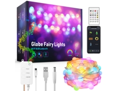Grinalda Luz Natal Fita Led, 5m, Usb Rgb, Inteligente Wifi Bluetooth, Controlo App, Compatível Alexa/google, Quarto Natal Casamento Festa Jardim