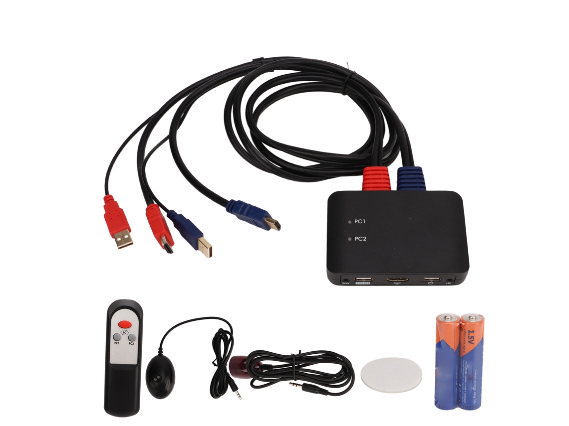 Jinwei-conmutador Kvm Hd 2 En 1 Salida Splitter Adaptador Para Ratón Teclado Laptop Ordenador Impresora Proyector