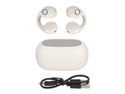 Fones De Ouvido Clip Ouvido Aberto Bluetooth 5.3 Redução De Ruído Ipx5 Impermeável Bege Para Esportes