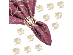 2026-anillos Para Servilletas De Metal Con Diseño De Rosa 12 Piezas Para Decoración De Mesa En Navidad, Bodas Y Fiestas