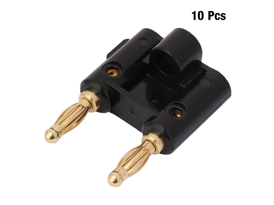 2026-as-10pcs Conector De Bujía Banana De 4mm De Doble Fila Para Altavoz Amplificador Negro