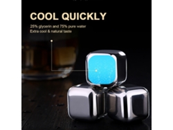8 Cubitos De Hielo Reutilizables De Acero Inoxidable Para Whisky, Vino, Cerveza Y Bebidas Frías.