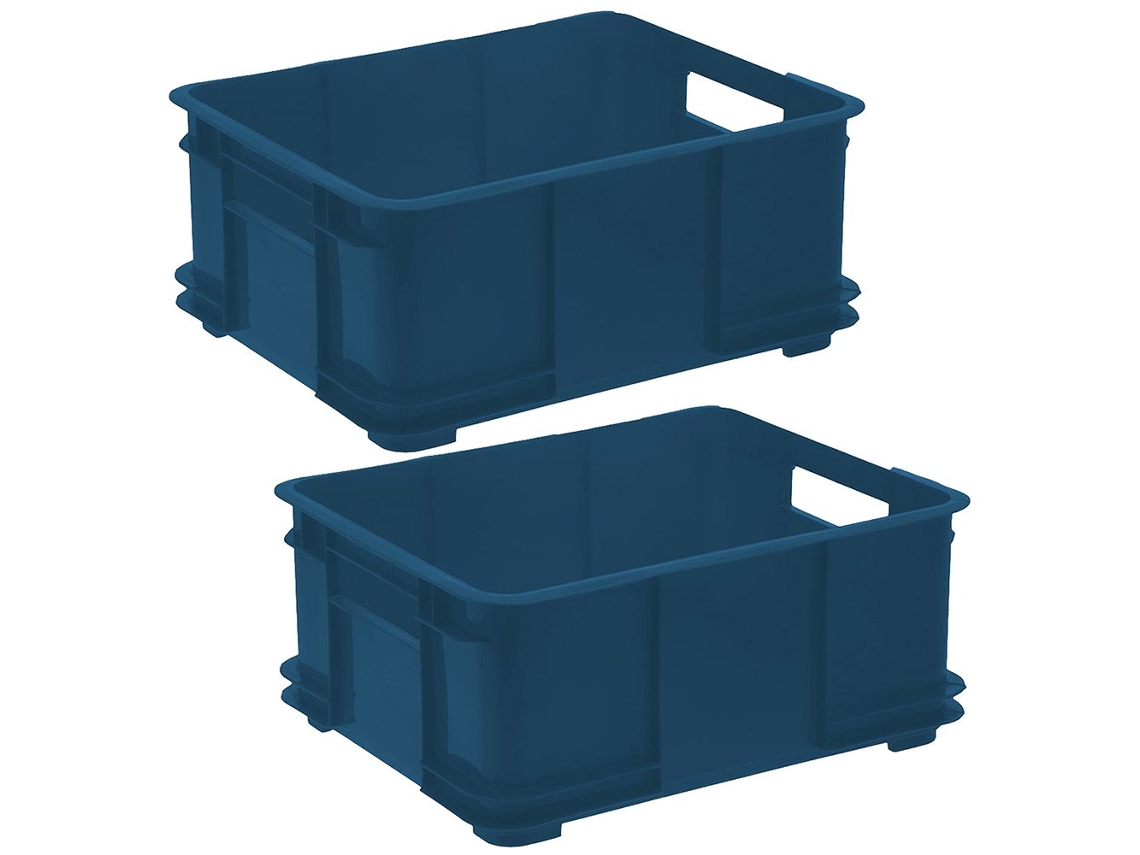 Coleção Caixa de Armazenamento Eco Bruno 20L 2 Unidades Azulkeeeper