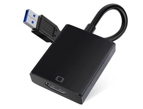 Adaptador USB a HDMI Adaptador USB 3.0/2.0 a HDMI 1080P Full HD Multipantalla Negro