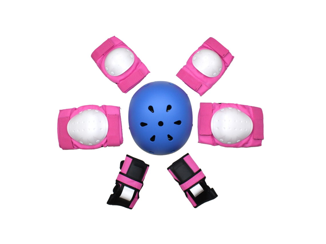 Monopatín Equilibrio Bicicleta Patinaje Casco Protección Set YUYSAN Rosa Azul Talla S (10-25kg)
