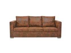 Maison Exclusive - Sofá De 3 Plazas De Cuero Artificial De Ante 191x73x82 Cm