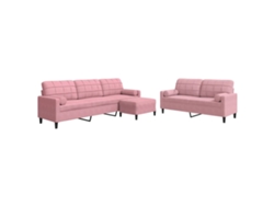 Maison Exclusive - Juego De Sofás Con Cojines 3 Piezas Terciopelo Rosa