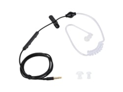 Auriculares Intrauditivos Con Tubo De Aire, Micrófono, Para Ios Y Android, Cable Negro Y Tubo Blanco.