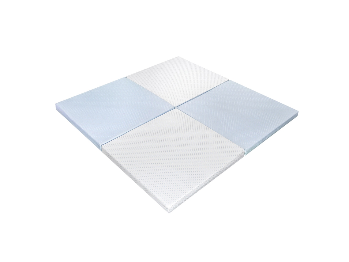 Tapete azul para bebé de 120x120x5 cm. Desmontable y plegable. 3 en 1 Xaluca