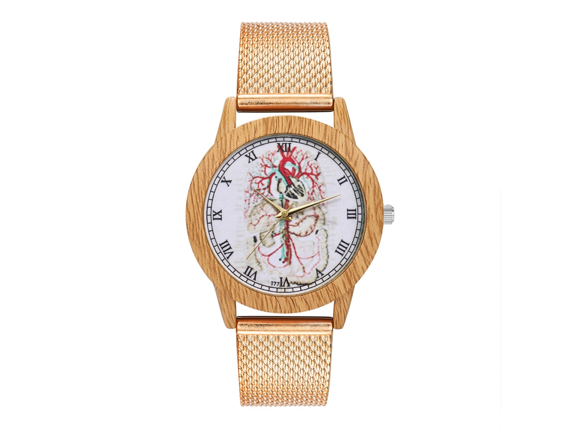 Reloj De Pulsera Analógico De Cuarzo Con Correa De Malla Para Hombre Y Mujer, Oro Rosa.