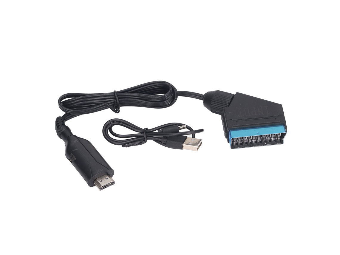 -conversor Scart A Hd Multimedia Interface 720p 1080p Para Vcr Vhs Dvd Negro