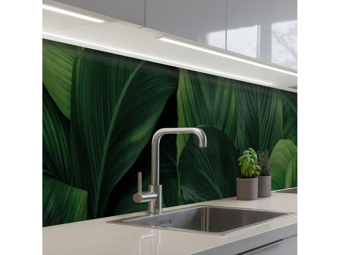 Salpicaderos De Cocina Naturaleza - Tropical - Hojas - Verde 500x60 Cm