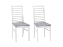 Juego de 2 sillas de comedor en piel sintética, patas de madera de caucho, blanco/gris NORTHIX