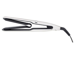 Plancha De Pelo Plancha Plancha De Pelo Rizador 2 En 1 Placas Suspendidas De Cerámica De Titanio Negro 5 Temperaturas Blanco YEMAESRE