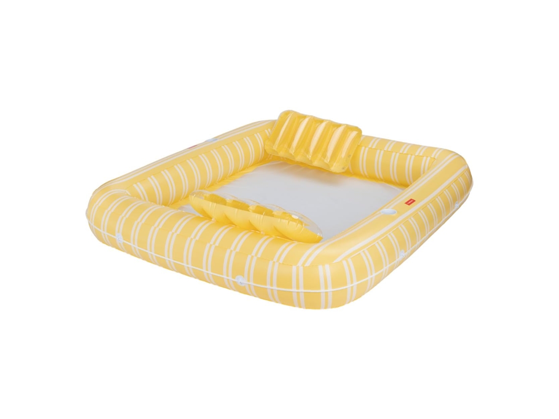 Colchón inflable para piscina de PVC Flamingueo amarillo