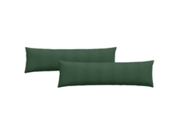 HARLANV1 Juego de 2 cojines para sofá en tela o verde oscuro (145x40cm)