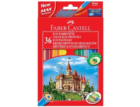 Lápiz de Color FABER-CASTELL Ecolápis (Conjunto 36 Unidades)