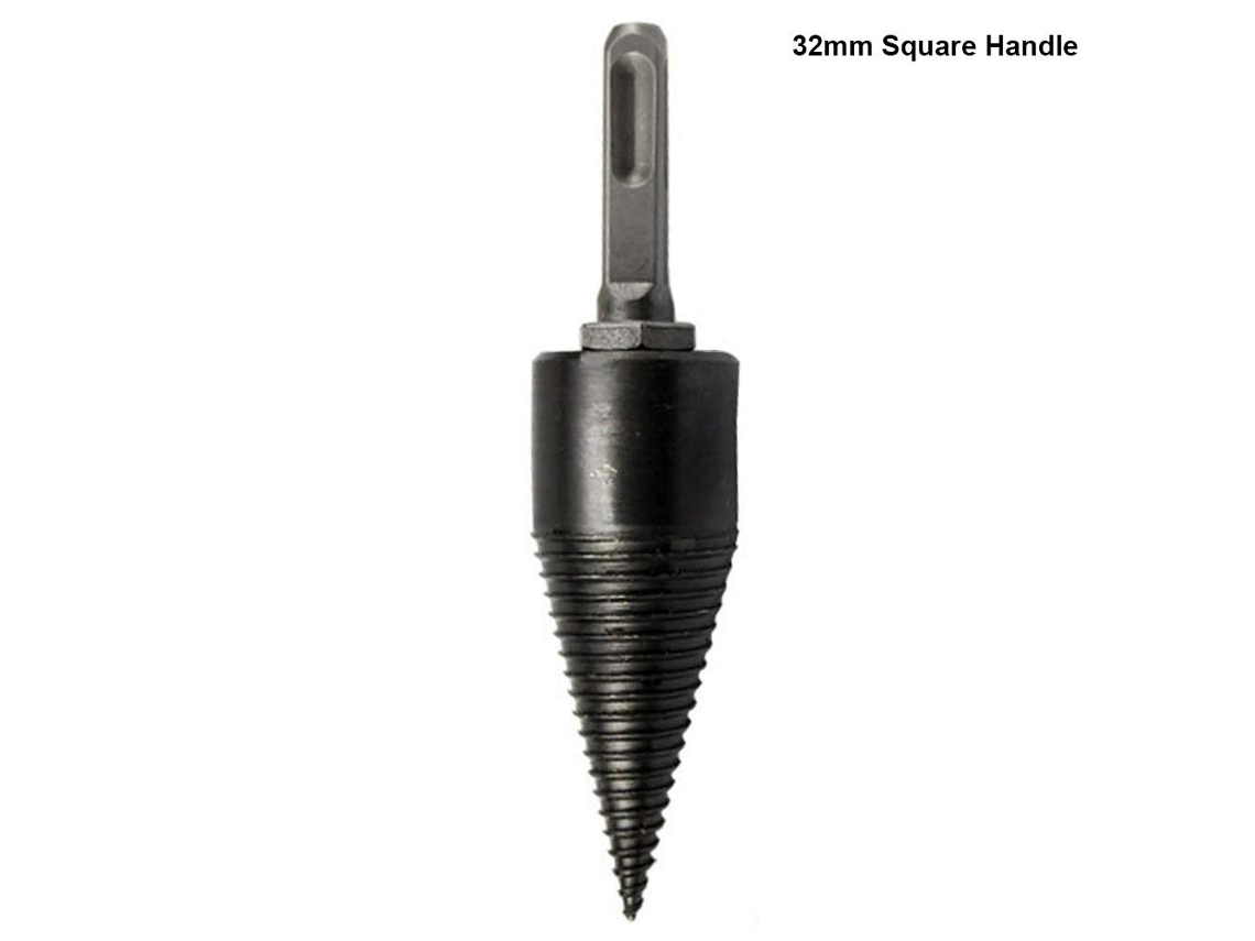 Broca Para Partir Madera De 32 Mm Con Mango Cuadrado, Acero Antideslizante, Para Leña, Tornillo Cónico