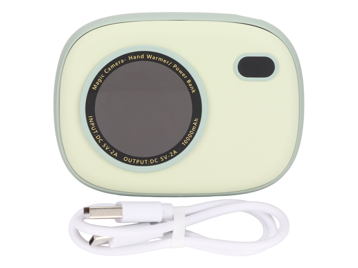 Mini Calentador De Manos 2 En 1 Con Batería Recargable Usb De 10000 Mah Para Camping - Verde