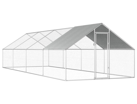 vidaXL Jaula gallinero de exterior de acero galvanizado 2,75x8x1,92 m
