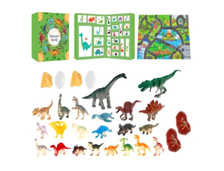 Kit de figuras de dinosaurios con calendario de Adviento con 27,5x29 pulgadas