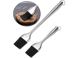 2 Pinceles De Silicona + Acero 430 Para Churrasco/assar/carne, También Para Óleo, Grillar