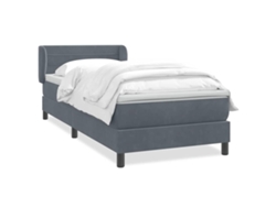 Maison Exclusive - Cama Box Spring Con Colchón Terciopelo Gris Oscuro 80x210 Cm