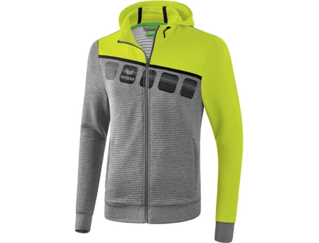 Chaqueta Entrenamiento con Capucha Niños ERIMA (Gris, Amarillo y Negro - 14 Años )