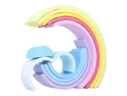 Vrla-rompecabezas Apilador Semicircular Bloques De Madera Juguete Interactivo Para Niños Jardín De Infancia Multicolor