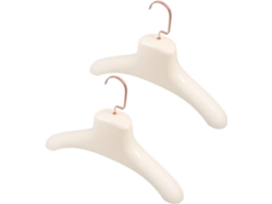 Juego 2 Perchas Anchas Color Beige Hombreras Acolchadas Resistentes Ideales Abrigos Invierno Trajes Blazers