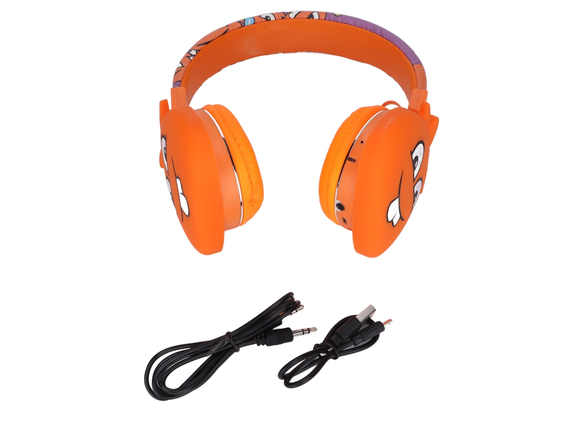 Auriculares Infantiles Ylfashion Con Diseño De Dibujos Animados, Color Naranja, Cancelación Ruido,