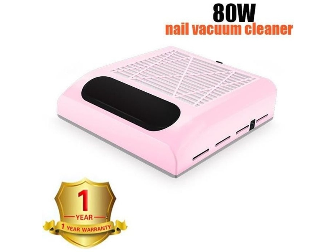 Aspiradora de uñas Diamond, potente, 80 W, 110 V-220 V, con recolector de uñas, tamaño grande, manicura - Modelo rosa