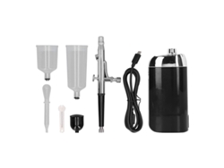 Mini Kit De Cepillo Neumático Inalámbrico Recargable Por Usb Portátil Para Decoración De Pasteles Y Manicura - Negro