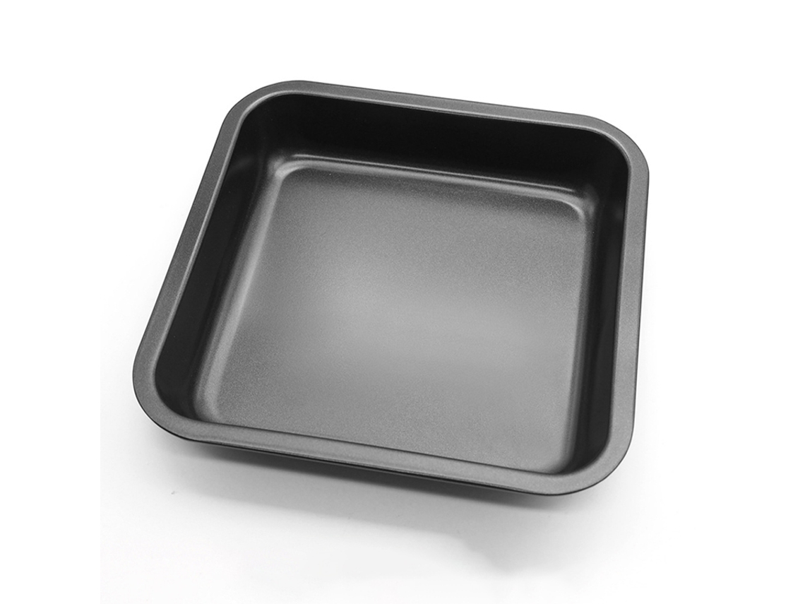 (Negro) Bandeja cuadrada antiadherente de metal al carbono de 19 cm (7,5 pulgadas), del mismo tamaño que una bandeja para tostadora.