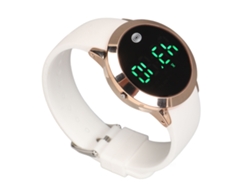 Reloj Deportivo Digital Resistente Al Agua Dorado Y Blanco Pequeño