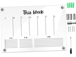 1 Juego De Calendario De Pared De Acrílico Transparente Reutilizable Con Marcador Y Clavos Para Tablero.