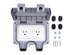 2026-enchufe Exterior Impermeable Ip66 Caja A Prueba De Agua 2 Gang Estilo Ee.uu. 250v 15a